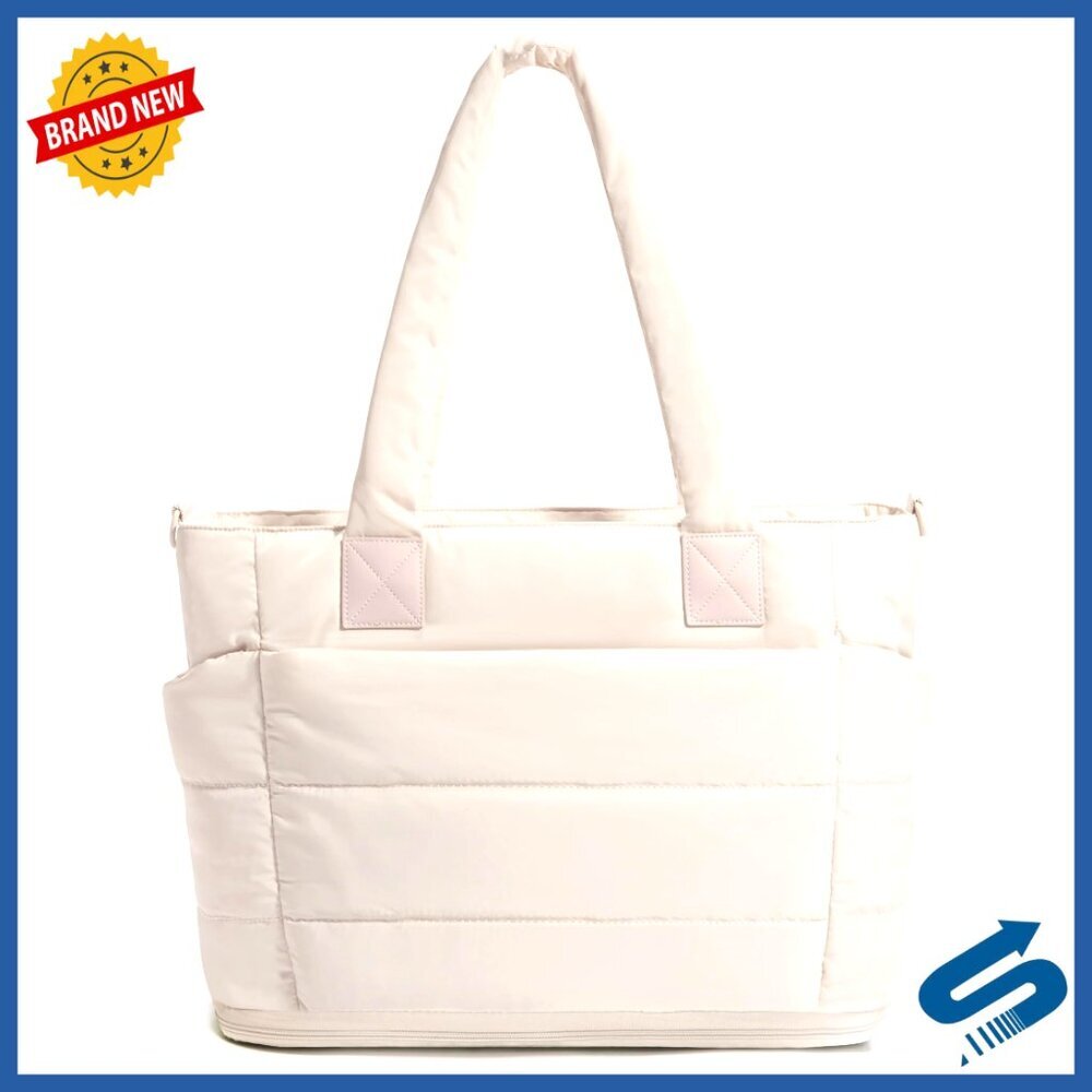 Puffer Tote Bag Large Capacity Quilted Shoulder Handbag Work Travel Nurse - Picture 1 of 7